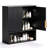 24.5"W Black Bathroom Wall Cabinet With Double Doors and 3 Shelves-137787810