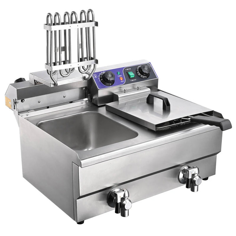 Minuterie de vidange à friteuse électrique en acier inoxydable de 2 litres Yescom