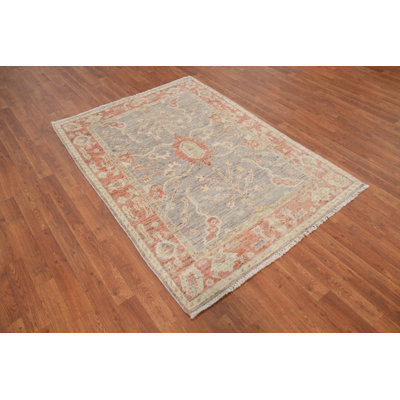 Vegetable Dye Wool Oushak Turkish Rug 4x6
