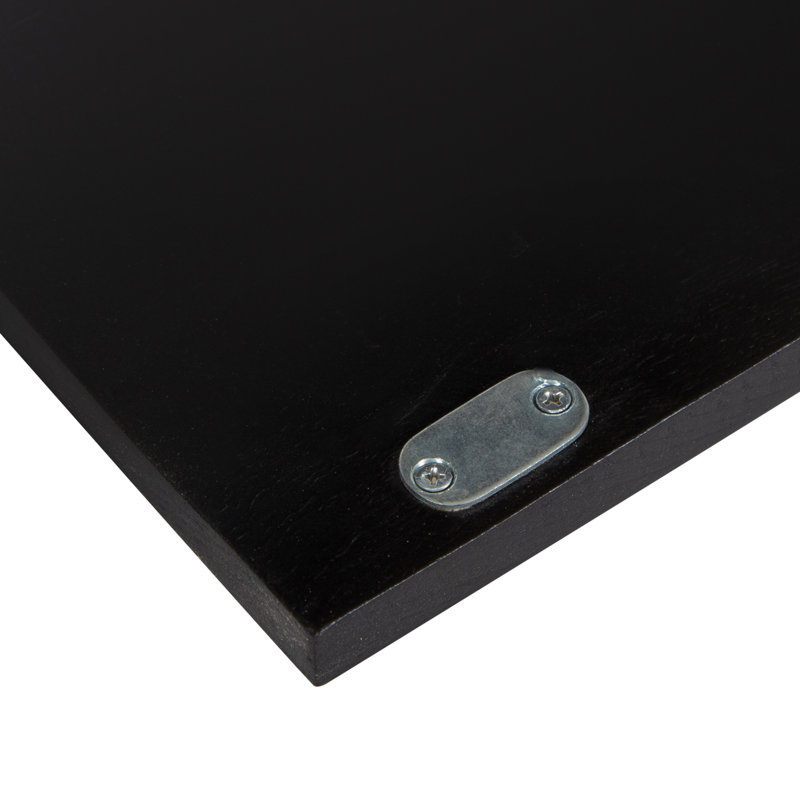 Bureau flottant en bois massif Aerick, Noir