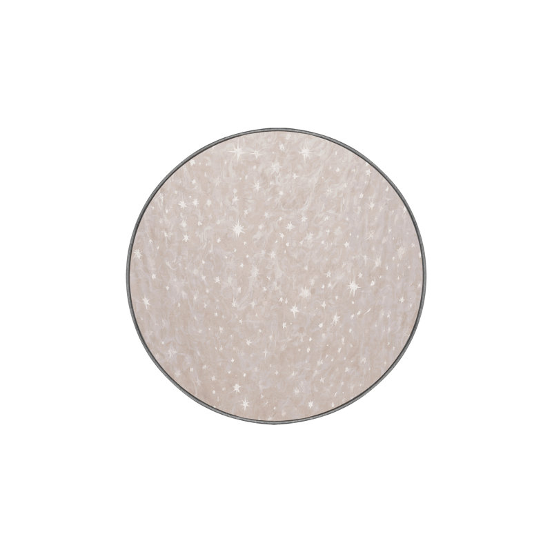Tapis gris lavable à la machine, Rond 7 pi
