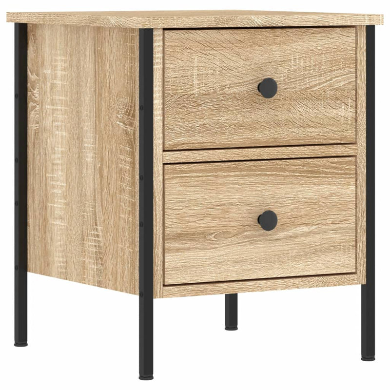 Alius Iron Bedside Table, Sonoma Oak, Individual