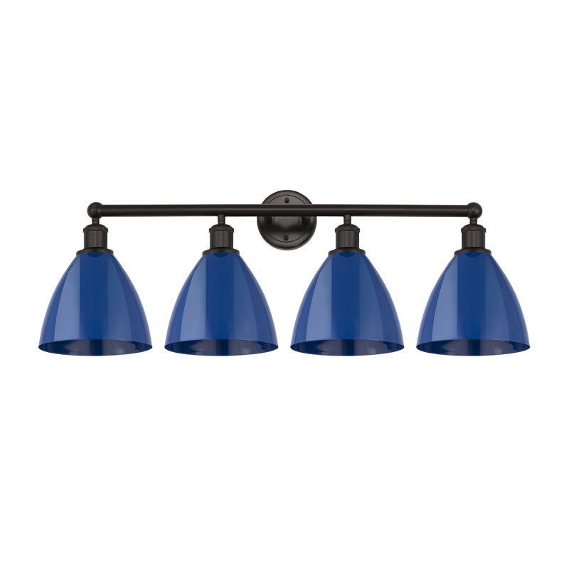 Alquin 4 - Light Dimmable Vanity Light, Blue, Oil Rubbed Bronze