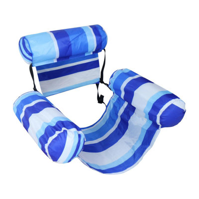 Inflatable Water Lounge Chair, Durable Pool Floating Chair Designed for Adults, Perfect for Beach Outings and Pool Parties (Blue stripes, 1PC)