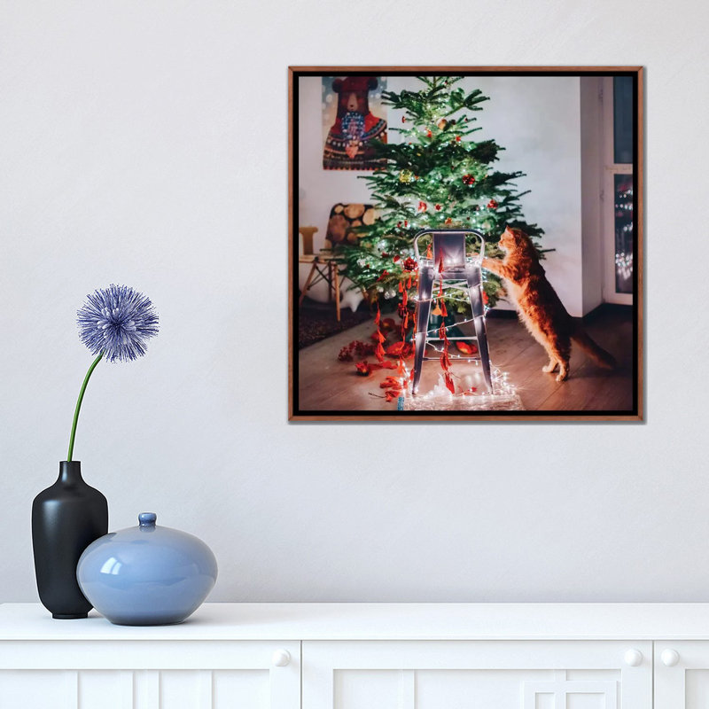 Impression « My Magic Helper II » par Hobopeeba, H 18 po x l 18 po x 1,5 po, Toile classique avec cadre brun, Pas de tapis