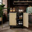 Buffet de 31,5 po avec 2 portes et tablettes en rotin