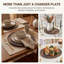Ensemble de 12 assiettes à grain de bois 13 po