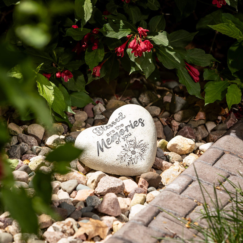 Sullivans Blessed Heart Stone 3"H; Off-White