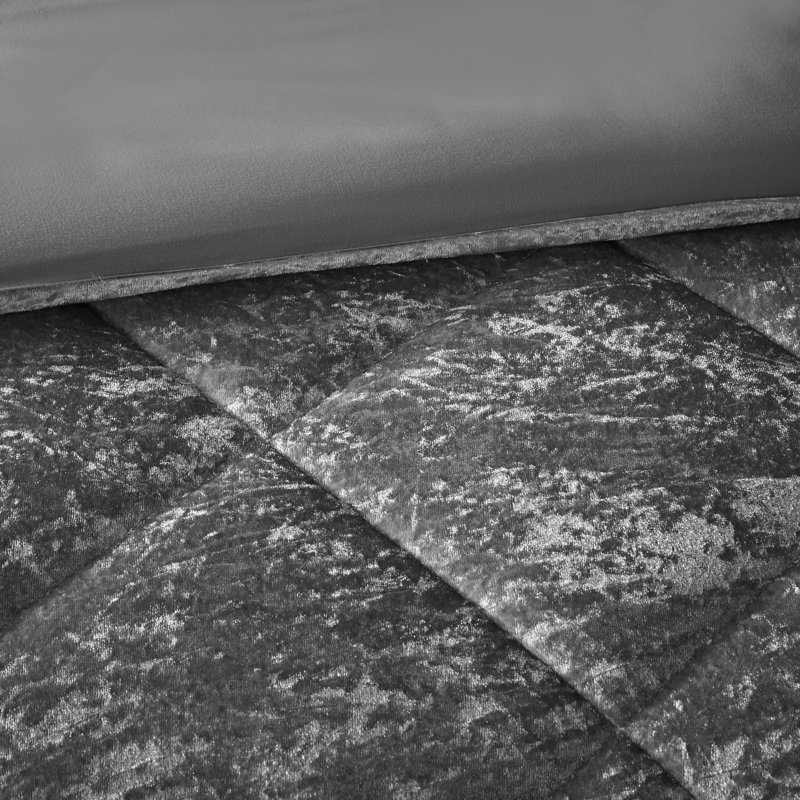Luxurious Gray Crushed Velvet King/Cal King Duvet Cover Set