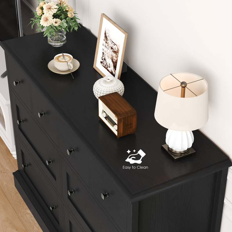 Commode 8 tiroirs, Noir