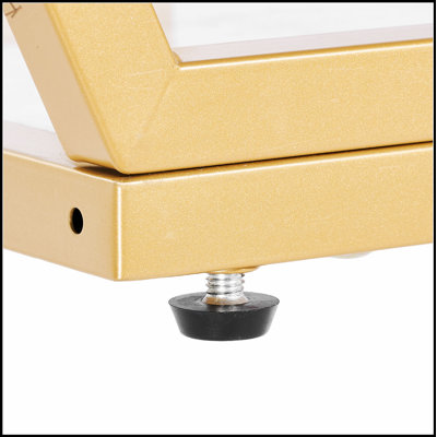3 Tiers Marble Console Table With Modern Golden Geometric Design, Perfect For Stylish And Efficient Storage In Small Spaces.