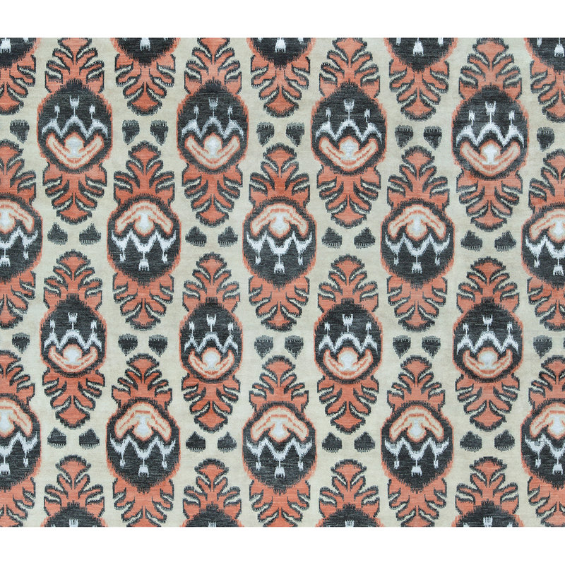 Tapis ivoire et rouille noué à la main de haute qualité
