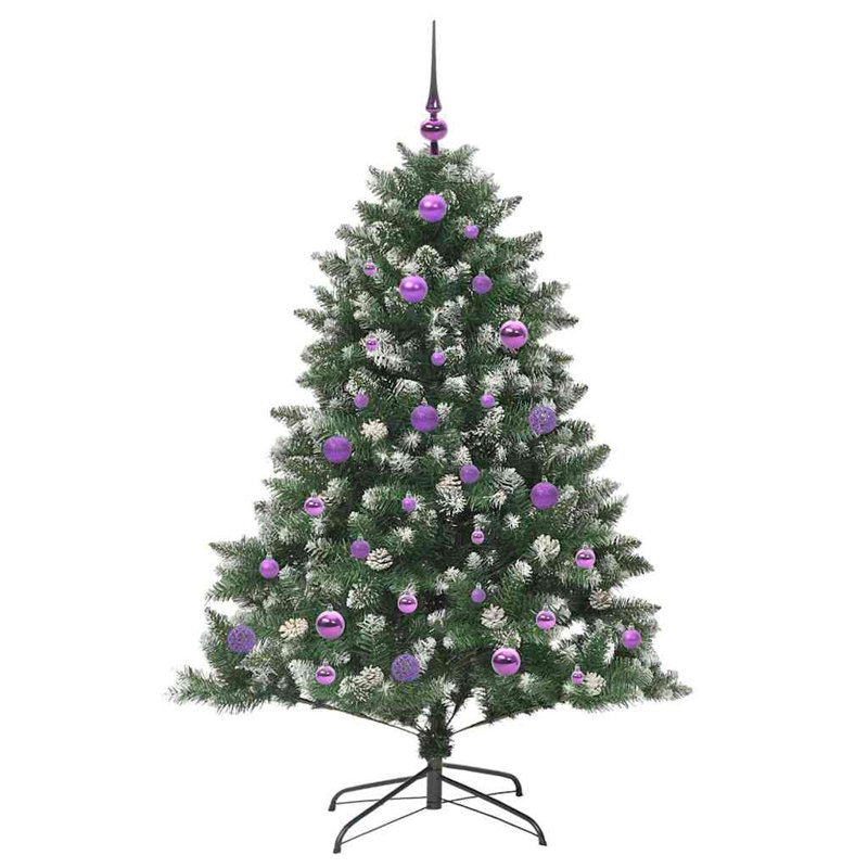 Artificial Christmas Tree with Stand, Purple, 4.92' H
