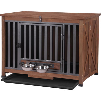 Emarion Wood Collapsible Furniture Style Crate with 1 Door