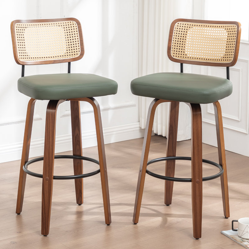 Swivel Bar Stool, Green, Counter Stool (66.8cm Seat Height)