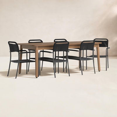 Anautica 85" Eucalyptus Patio Dining Set