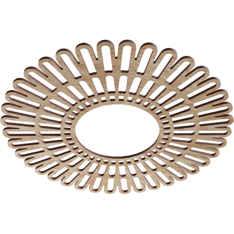 Médaillon de plafond 22 "x 22" x P 8 1/8 "x T 1/4" Cornellius, Chêne rouge, H 20 po x l 20 po x P 0,25 po