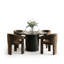 Ensemble de table de salle à manger 5 pièces pour 4 personnes avec chaises rembourrées en chenille-131406975