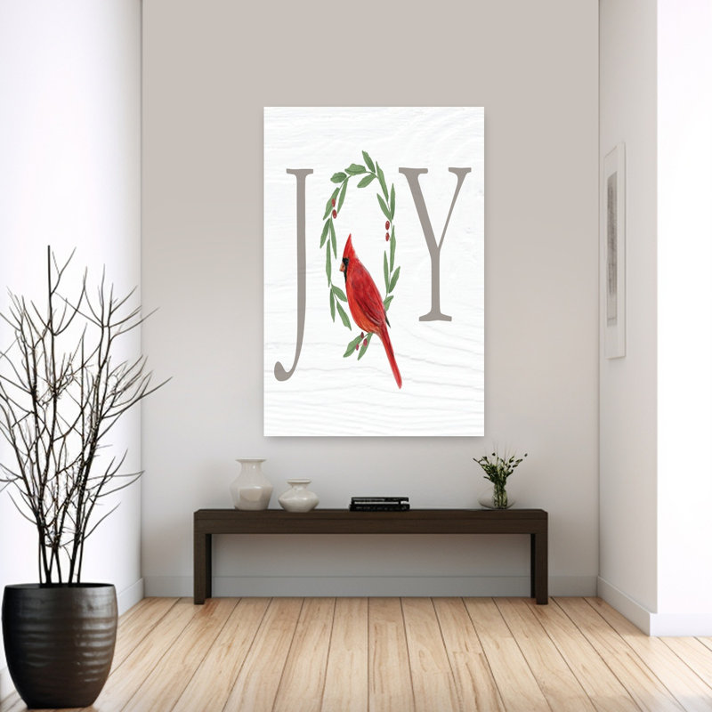 Joy, cardinal, art contemporain, H 40 po x l 60 po