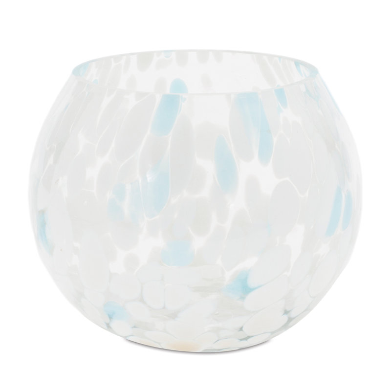Vase en verre peint, H 4 po x l 4,75 po x P 4,75 po
