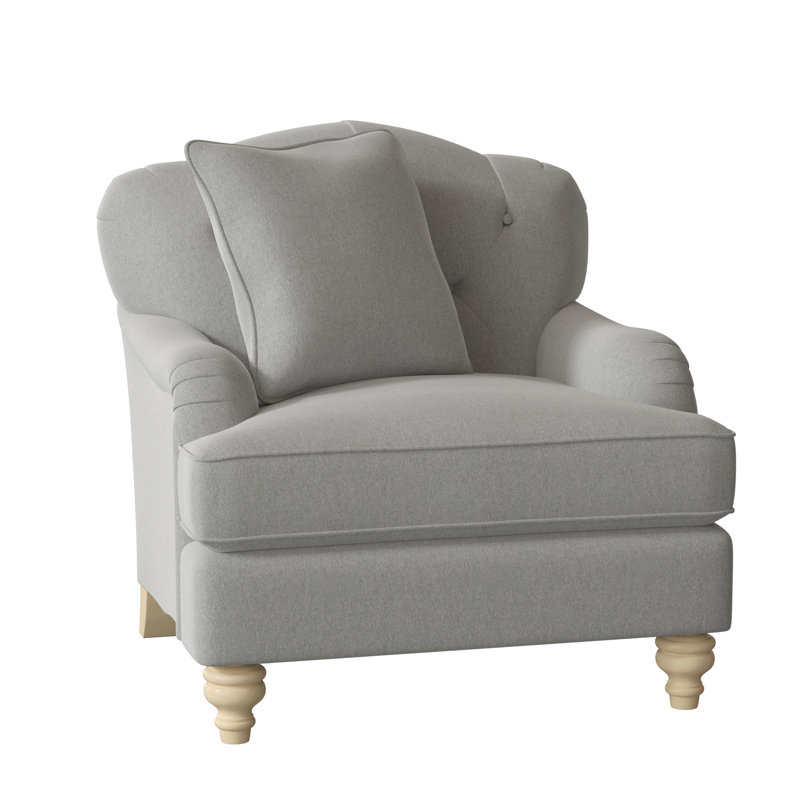 Fauteuil large capitonné 38 po Sullivan, Popstitch 21 colombe, Manhattan, Non