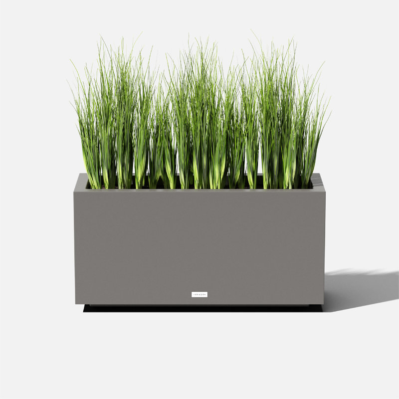 Gray Extra Large Rectangular UV Resistant Floor Planter