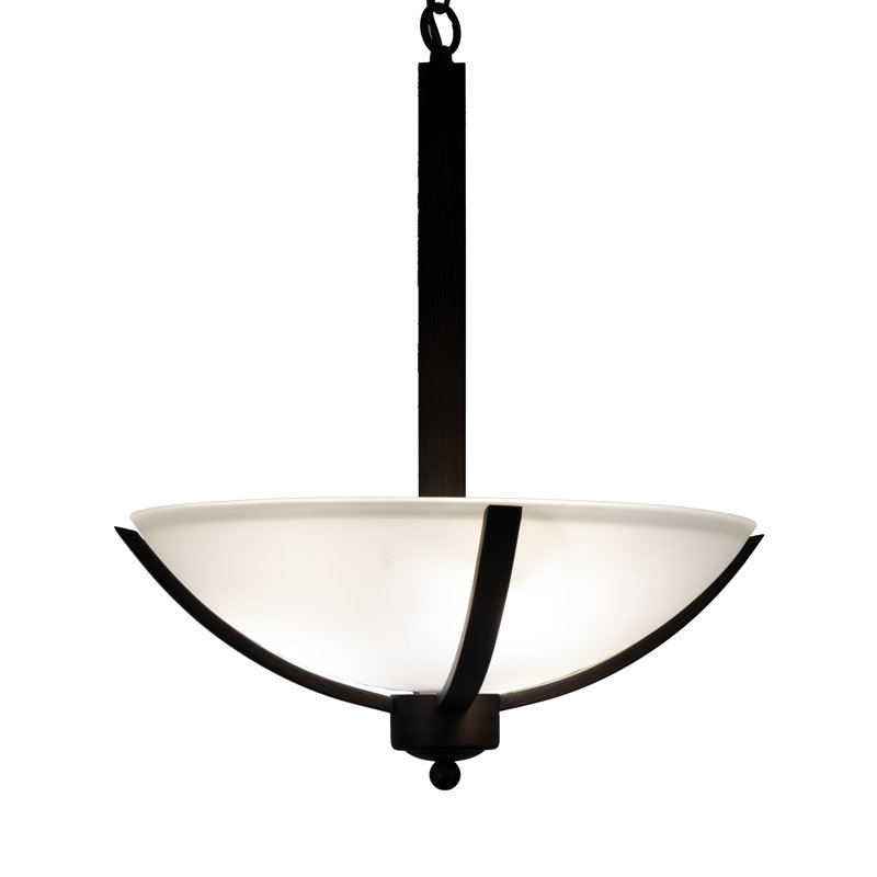 Luminaire suspendu unique à 3 lumières Babin, Café, H 21 po x l 16 po x P 16 po