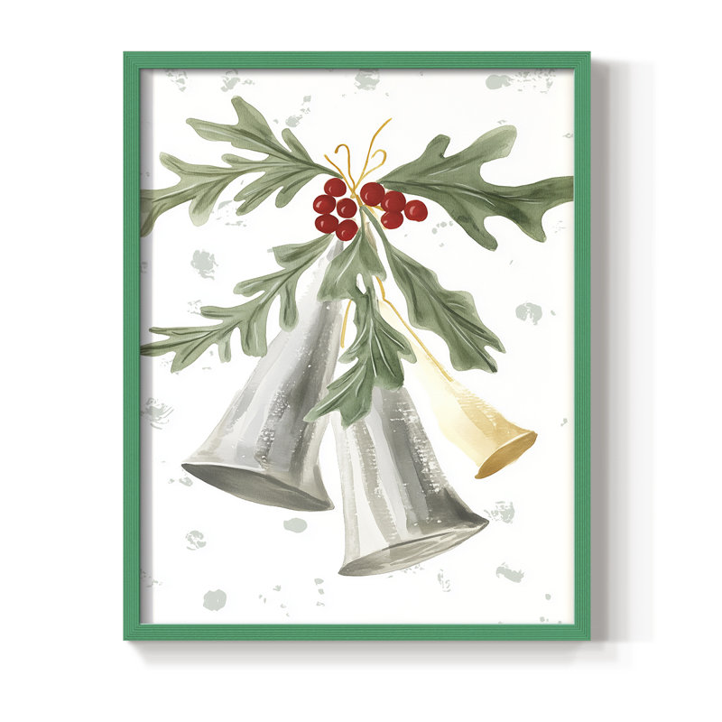 «Christmas Holiday Art», reproduction encadrée en bois massif, H 11 po x l 9 po, Green