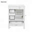Meuble-lavabo moderne de 24 po avec lavabo en céramique, porte à fermeture en douceur, tablette de porte à double couche et 3 tiroirs-129184386