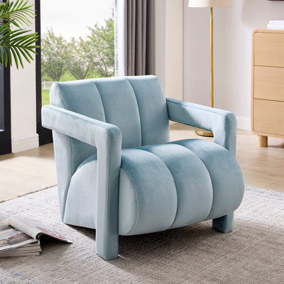 Fauteuil d'appoint en velours avec pieds robustes