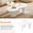 Easy Assembly Nesting Coffee Table Set of 2, Cream Style Cloud Coffee Table with Round Small Side Table, Irregular Centre Table with Thick Legs for Living Room, 39.3''x 13.7'',F15.7''-1978367742