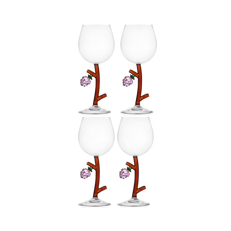 Fruits & Flowers - Stemmed Glass Raspberry 11.8 Oz
