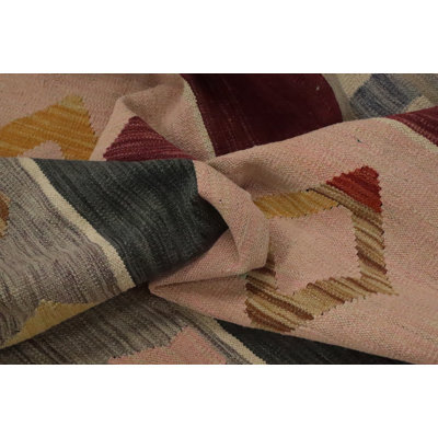 Tapis géométrique tissé à la main Kilim 10 x 13