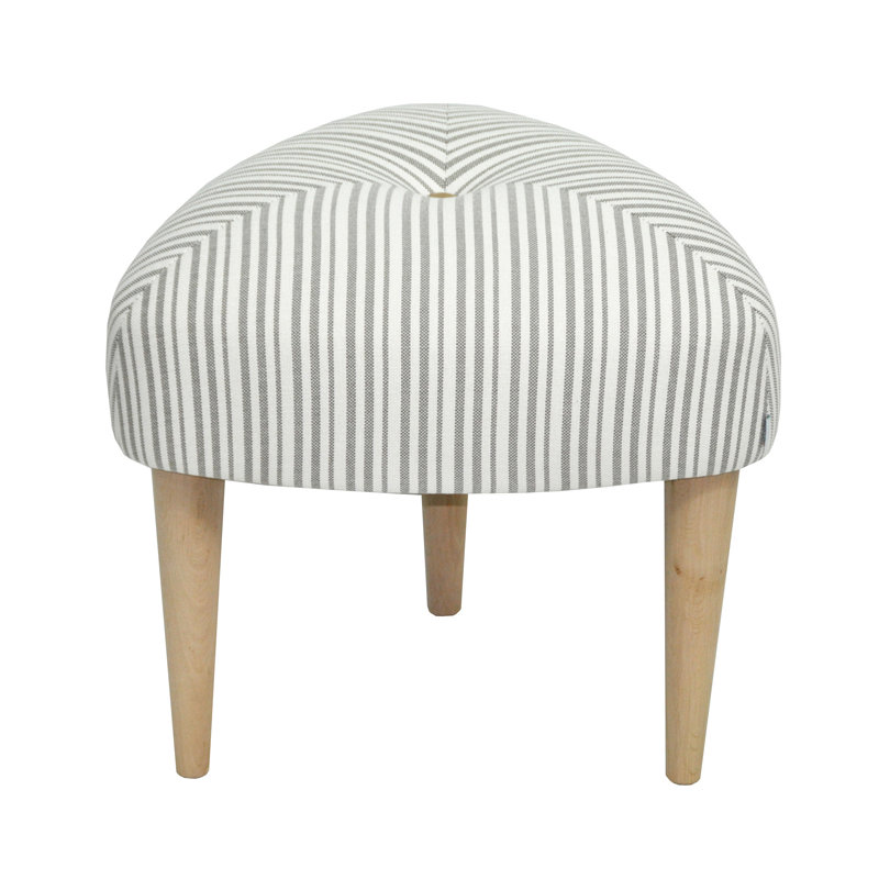 Solid + Manufactured Wood Accent Stool, Cream/Grey