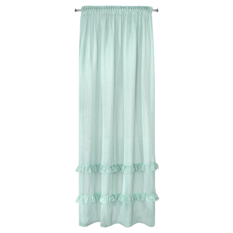 Prescot Sheer Curtain Single Panel, Mint