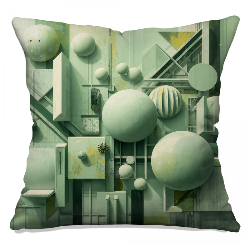 Geometric Spherical Composition Double Sided Throw Pillows, 18 x 18 inches