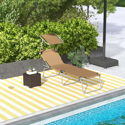 Chaise longue réglable pliante avec abat-jour amovible
