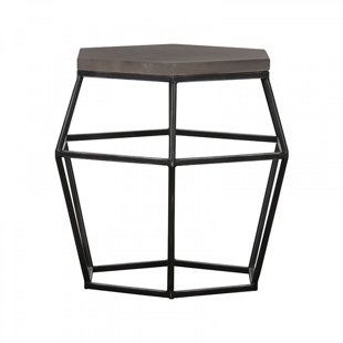 Lefancy Modern Concrete and Hexagonal End Table