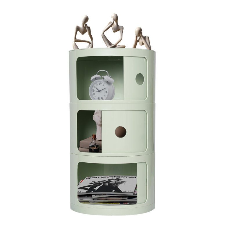 Millian 3-Tier Round Cabinet Drawer Organizer With Storage, Green