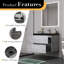 Meuble-lavabo mural moderne avec cuve en quartz noir-129599556