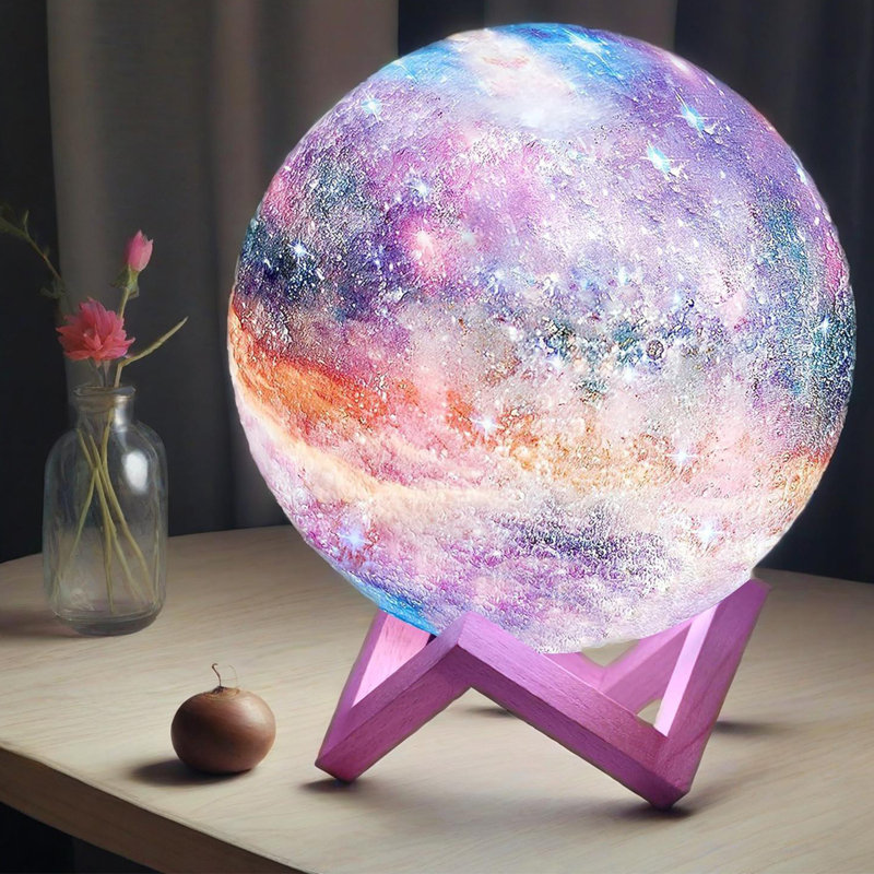 Veilleuse RVB à champignon avec lumière à DEL et lumière galaxie 16 couleurs avec support / télécommande