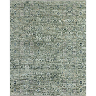 Hand Knotted Area Rug in Olive