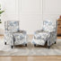 Fauteuil inclinable manuel rembourré à oreilles avec garniture Naihead et pieds en bois massif en forme de vase