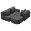 Canapé modulaire modulaire avec méridienne, structure en mousse complète, conception d'emballage par compression, revêtement en tissu tissé, canapé moderne surdimensionné pour le salon-437281374