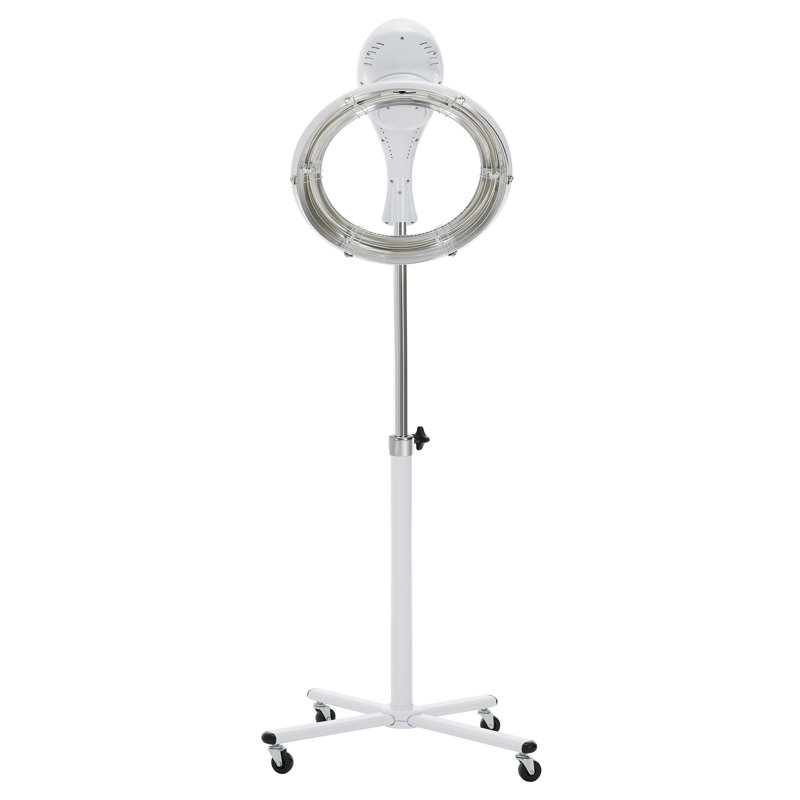 Sèche-cheveux à capuche autoportant 1100W avec hauteur réglable et panneau de commande intelligent, Blanc