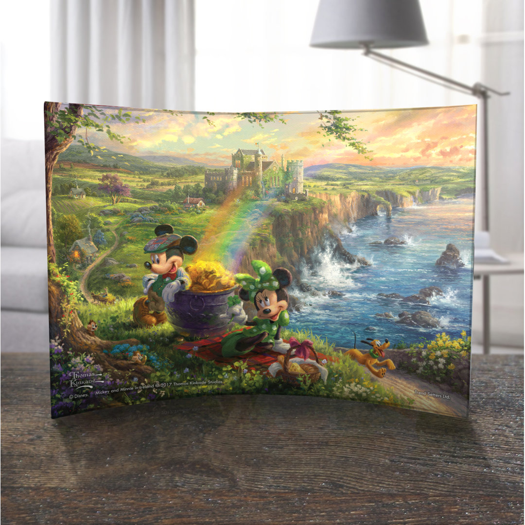 Disney 'Mickey Mouse and Minnie Mouse Ireland Tourists Irish Rainbow Pot of Gold' Acrylic Print Trend Setters