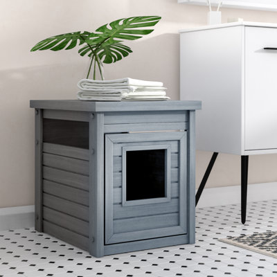 Table de bout Littell ECOFLEX® en gris pour bac à litière