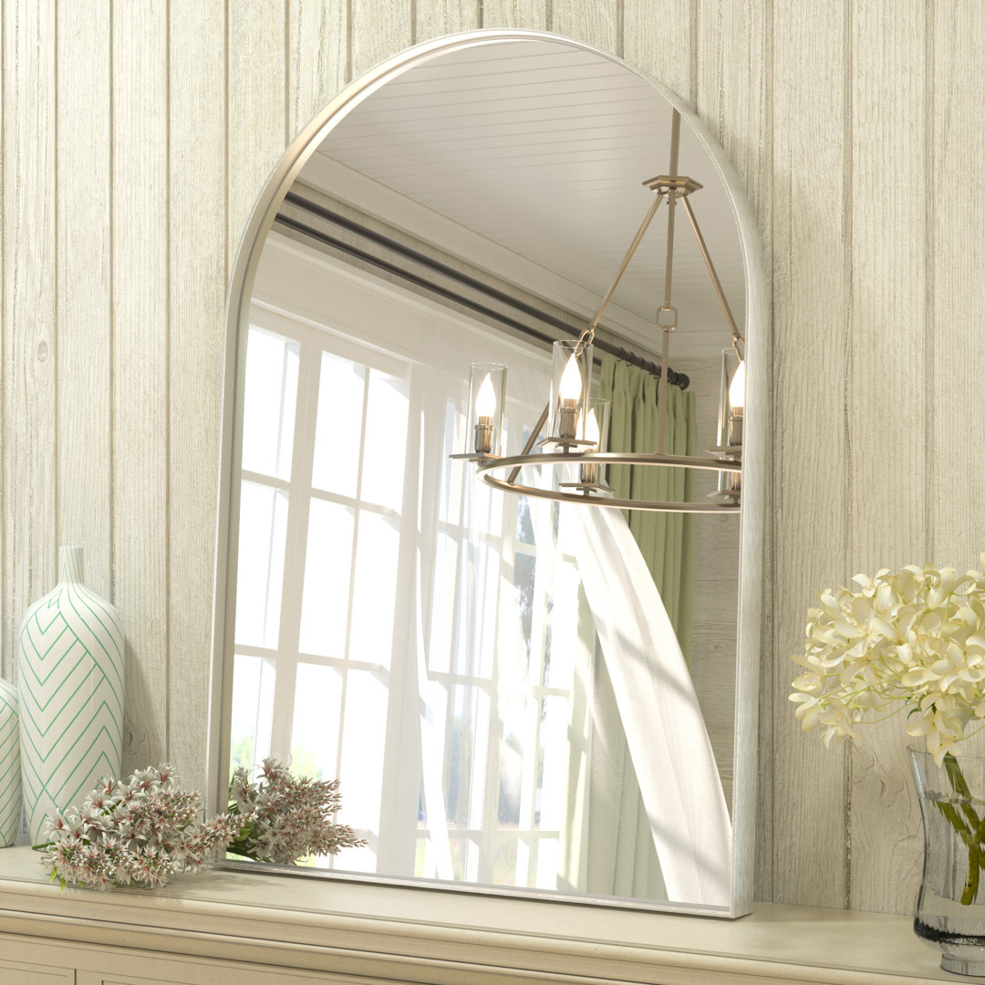Modern Arch Wall Mirror with 1.2" Aluminum Frame, Decorative Mirror for Entryway, Living Room,Fireplace,Dining Room Ebern Designs