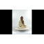 Statue de Bouddha en bois sculptée à la main, sculpture Anjali Mudra blanchie à la main, décor zen Namaste-1707882565