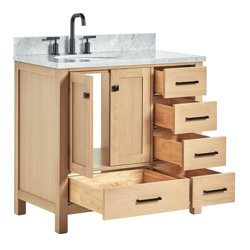 Ensemble de meuble-lavabo simple 37 po Flynt, Chêne